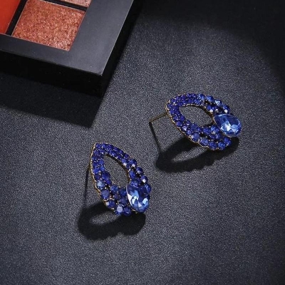 Picture of Blue New Women's For Girl Fashion Crystal Earrings