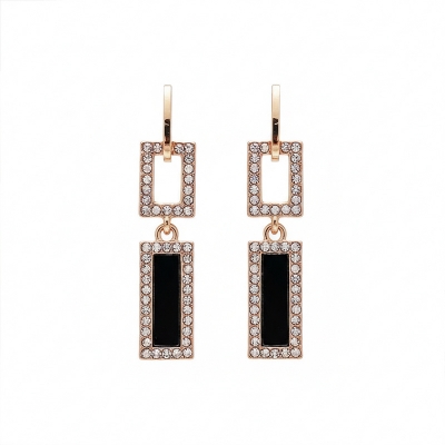 Picture of Glass Drop Earrings Shiny Rhinestone Dangle Square Earings For  Women/Girls