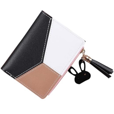 Picture of Fashionable Short Zipper Penny Purses Short Penny Purse Money Bag Trendy Pu Leather Wallets