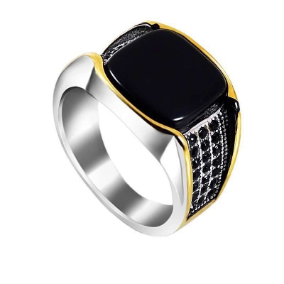 Picture of Turkey Jewelry Black Ring Men Mens Rings Fashion - Ring For Men