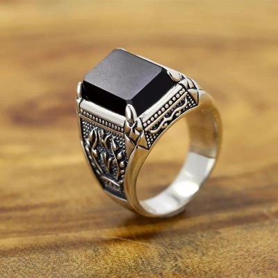 Picture of Stainless Steel Black Finger Ring For Men - Ring