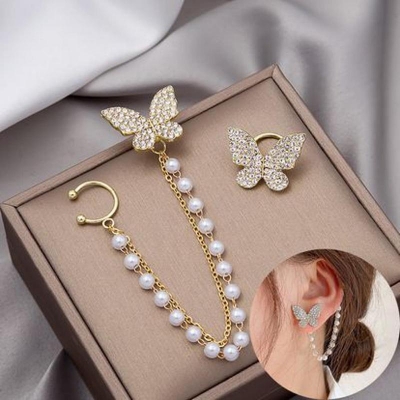Picture of Butterfly Long Tassel Earrings /Ear Clip - Ear Ring
