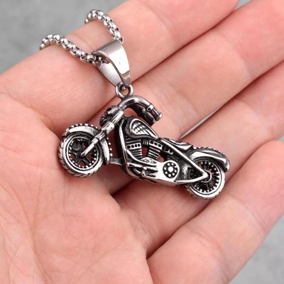 Picture of Motorcycle Bike Pendant Men Necklace