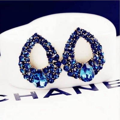 Picture of Blue Earrings crystal Style Dangcrystal Style Dangle earrings for women girlle earrings for women girl
