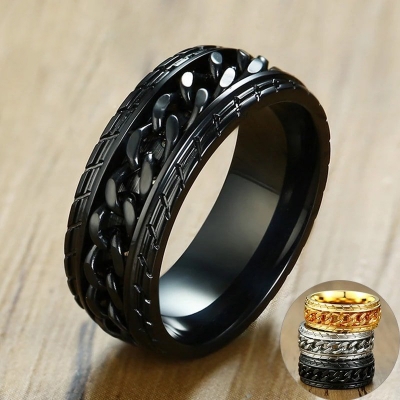 Picture of Superman Black Finger Ring For Men