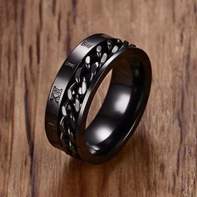 Picture of Black Stainless Steel Finger Ring