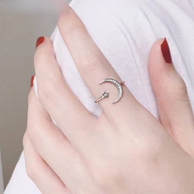 Picture of Fashion Moon Star Adjustable Rings For Women