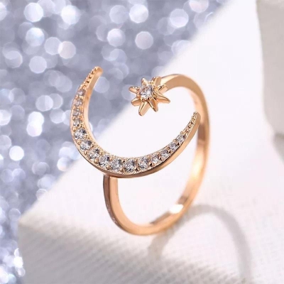 Picture of Rose  Moon Ring For Women Fashion  Ring