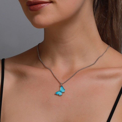 Picture of Butterfly Chain Pendant Necklace For Women