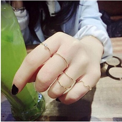 Picture of Women's Golden Rings Set New