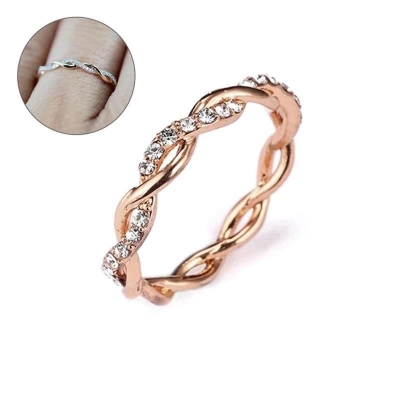 Picture of Fashion Twist Rope Rings for Women Gold Color Ring Set Jewelry Accessory