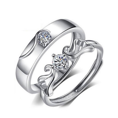Picture of Lovers Women'S Men'S Boy Open Zircon Plated Adjustable Couple Ring - Ring For Girls - Ring S