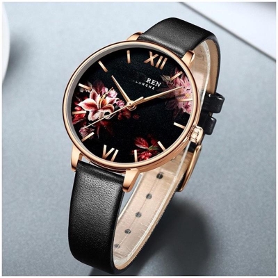 Picture of Fashion Flower Stainless Steel Mesh Leather Women'S Watches Leather