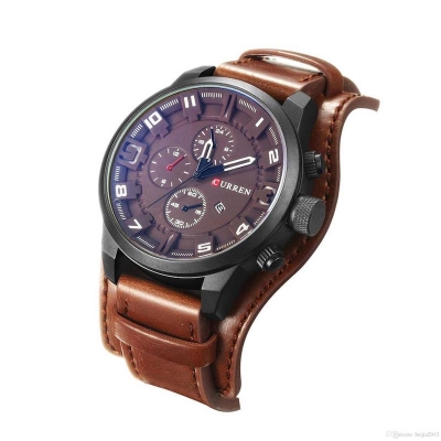 Picture of 8225 Fashion Men Quartz Wristwatch Creative Leather Strap Sports Watch