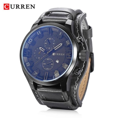 Picture of 8225 Fashion Men Quartz Wristwatch Creative Leather Strap Sports Watch