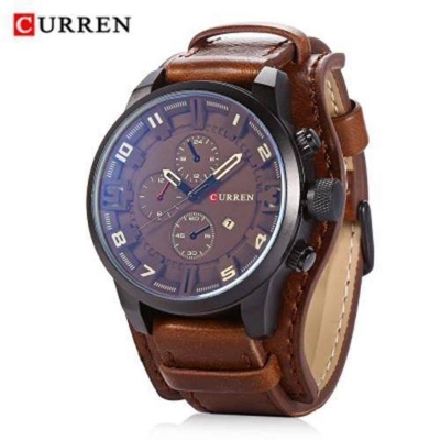 Picture of 8225 Fashion Men Quartz Wristwatch Creative Leather Strap Sports Watch