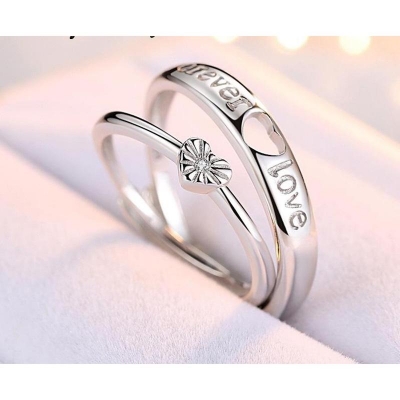 Picture of Love Heart Crystal Adjustable Ring