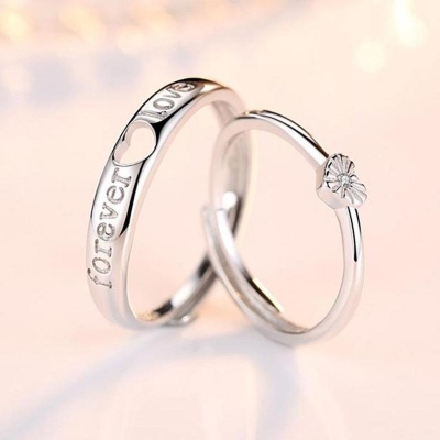 Picture of Love Heart Crystal Adjustable Ring For Valentine Gift
