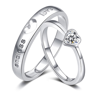 Picture of Unique Couple Lover Finger Rings Men And Women-2Pcs - Ring S