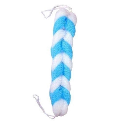 Picture of White and Blue Extendable Braided Back Scrubber Multicolor