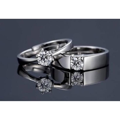 Picture of Love Promise Couple Rings Finger Ring Band for Men And Women Stainless Steel Fashion Jewelry Accessory Silver