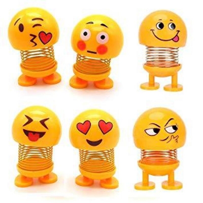 Picture of Smiling Face Spring Bouncing Doll (Emoji) 3Pcs Yellow
