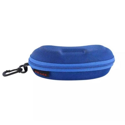 Picture of Travel Portable Hard Zipper Case Box Eye Glasses Sunglasses Bag With Carabiner Hook Blue