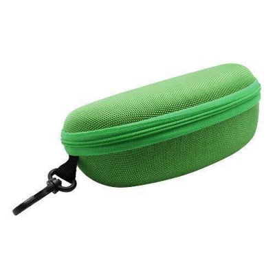 Picture of Travel Portable Hard Zipper Case Box Eye Glasses Sunglasses Bag With Carabiner Hook Green