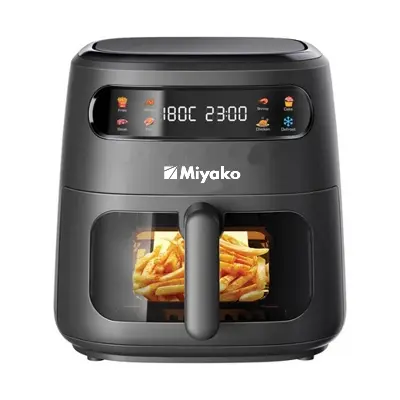 Picture of Miyako 1800W 4 ltr Air Fryer with Inverter Technology, Digital touch control and Clear Glass Window View (AF-401- CG)