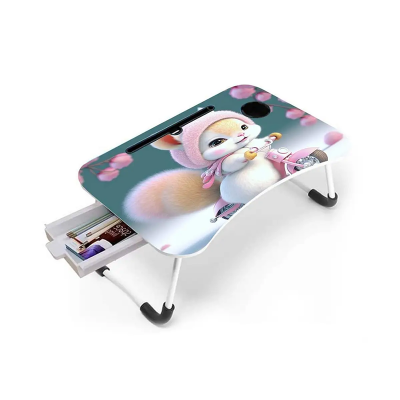 Picture of Waterproof Printing KIDS READING WRITTING TABLE LAPTOP TABLE FOR BED CHINA Portable Desk Foldable LAPTOP STAND with drawer - Multicolor