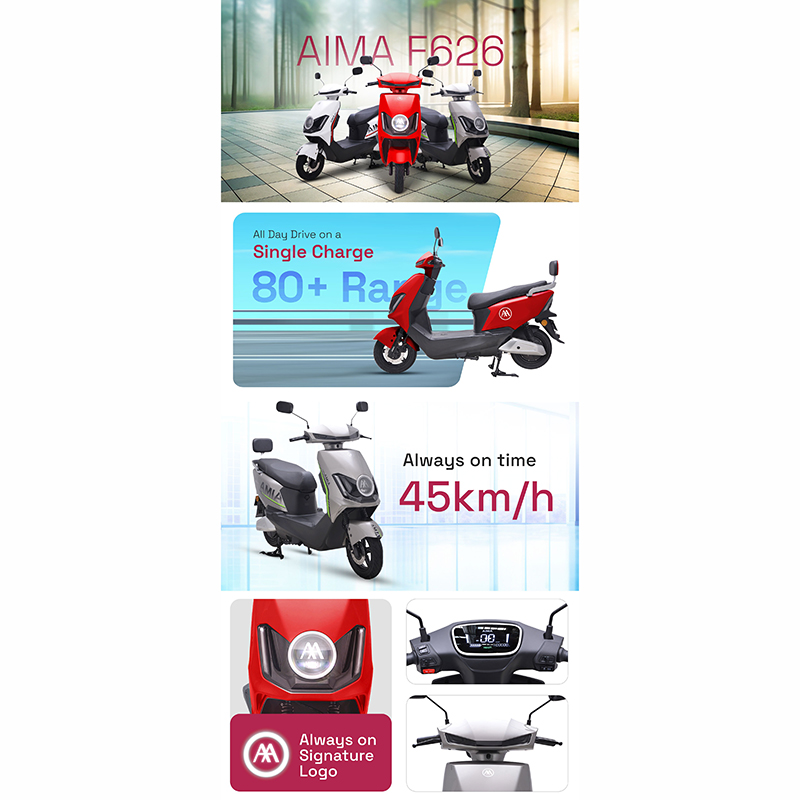 Picture of AIMA F626 Electric Bike – 80km Mileage | 56km/h Speed | BRTA Approved | 24 Months Warranty
