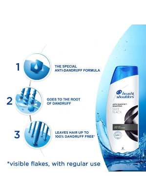 Picture of Head & Shoulders Silky Black Anti Dandruff Shampoo for Women & Men 340ML