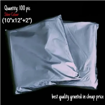 Picture of 50 pcs Courier / Shipping / Bag / poly Bag / Parcel poly Bag/ (Silver)-(10x12+2)