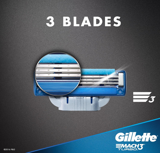 Picture of Gillette Mach Turbo 3 Shaving Men Blades- Pack Of 4