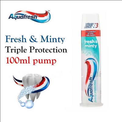 Picture of Aquafresh 3 in 1 Fresh & Minty Toothpaste Pump 100ml-UK