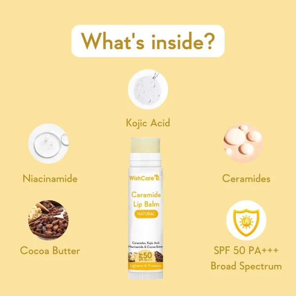 Picture of WishCare Ceramide Lip Balm with SPF 50 PA+++ (Natural)