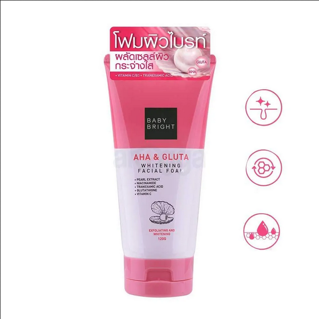 Picture of Baby Bright AHA & Gluta Whitening Facial Foam 120gm