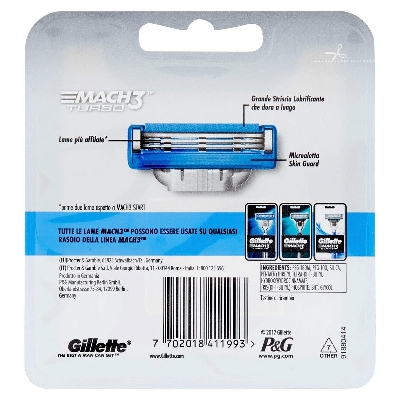Picture of Gillette Mach3 Turbo  Shaving Blades Pack of 8