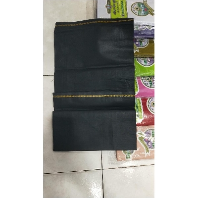 Picture of Black High Quality Lungi Black Lungi 5 Hands Full Black Brand 5 Hands Cotton Lungi Full Black Quality Lungi
