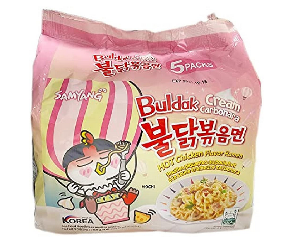 Picture of Buldak Cream Carbonara Hot Chicken Flavor Pack Of 5, 700gm