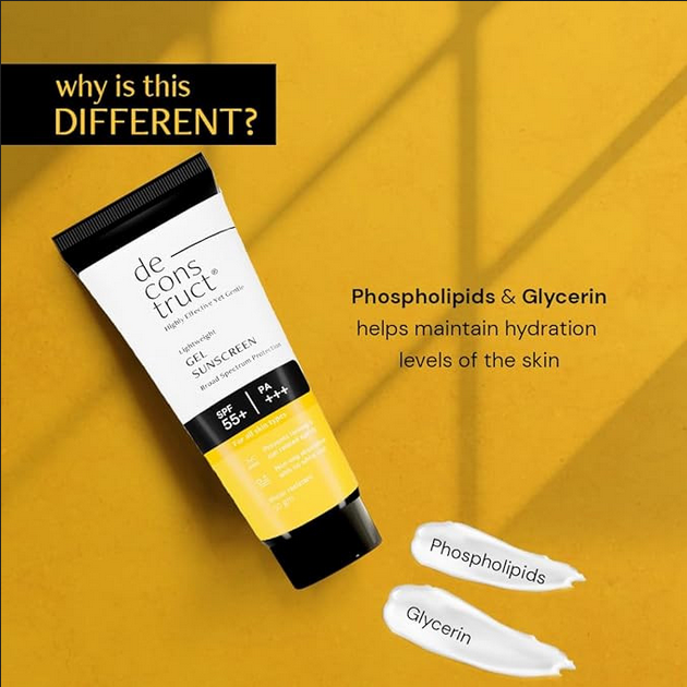Picture of Deconstruct Lightweight Gel Water Resistant Sunscreen for Oily Skin SPF 55+ PA+++ 50g