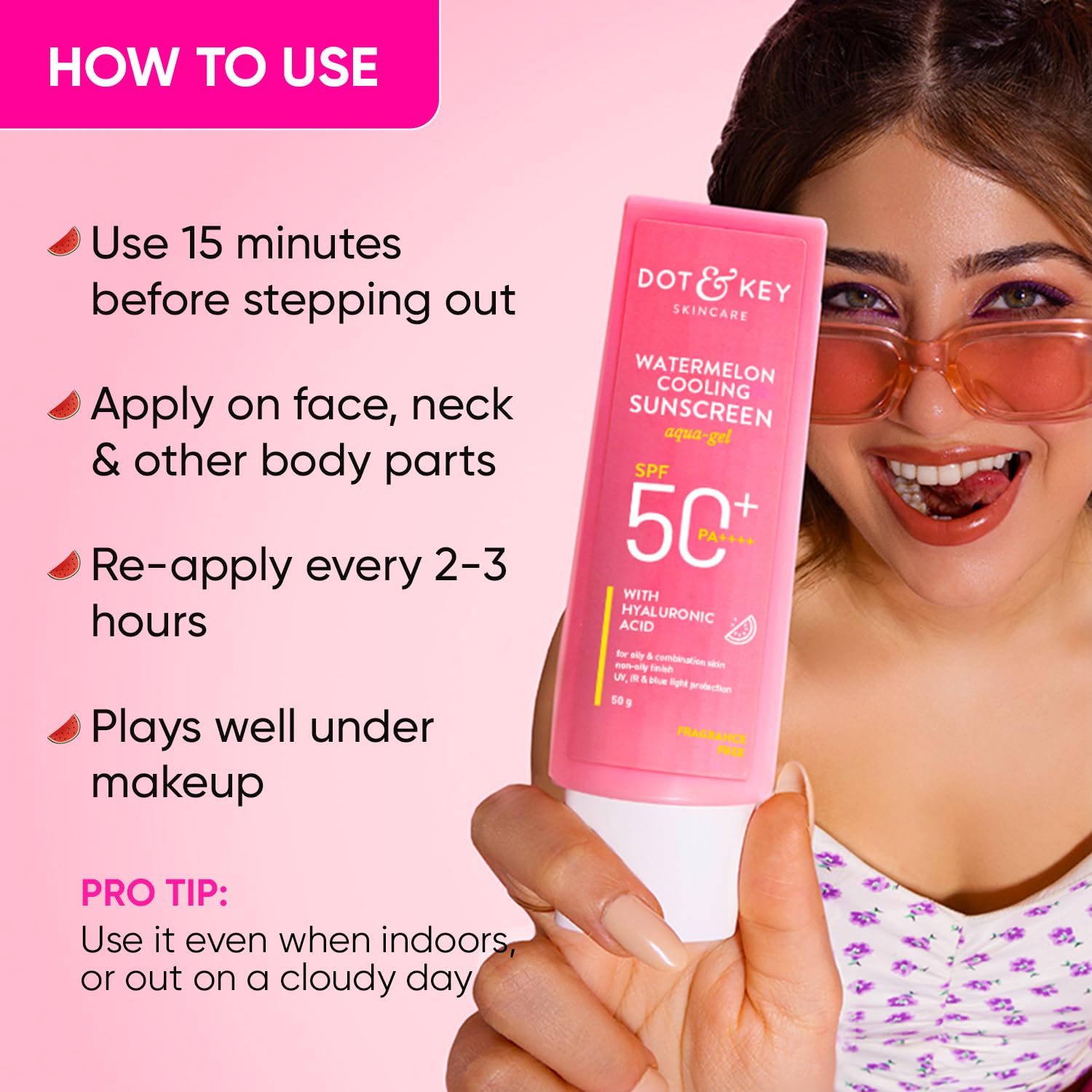 Picture of Dot & Key Watermelon Hyaluronic Cooling Sunscreen SPF 50+++ 80 gm