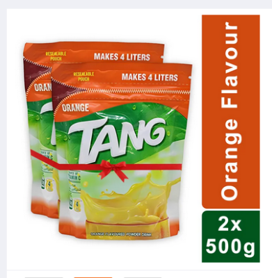 Picture of Tang Orange Flavor Drink Powder (500G X 2) - 1KG - Imported from Bahrain