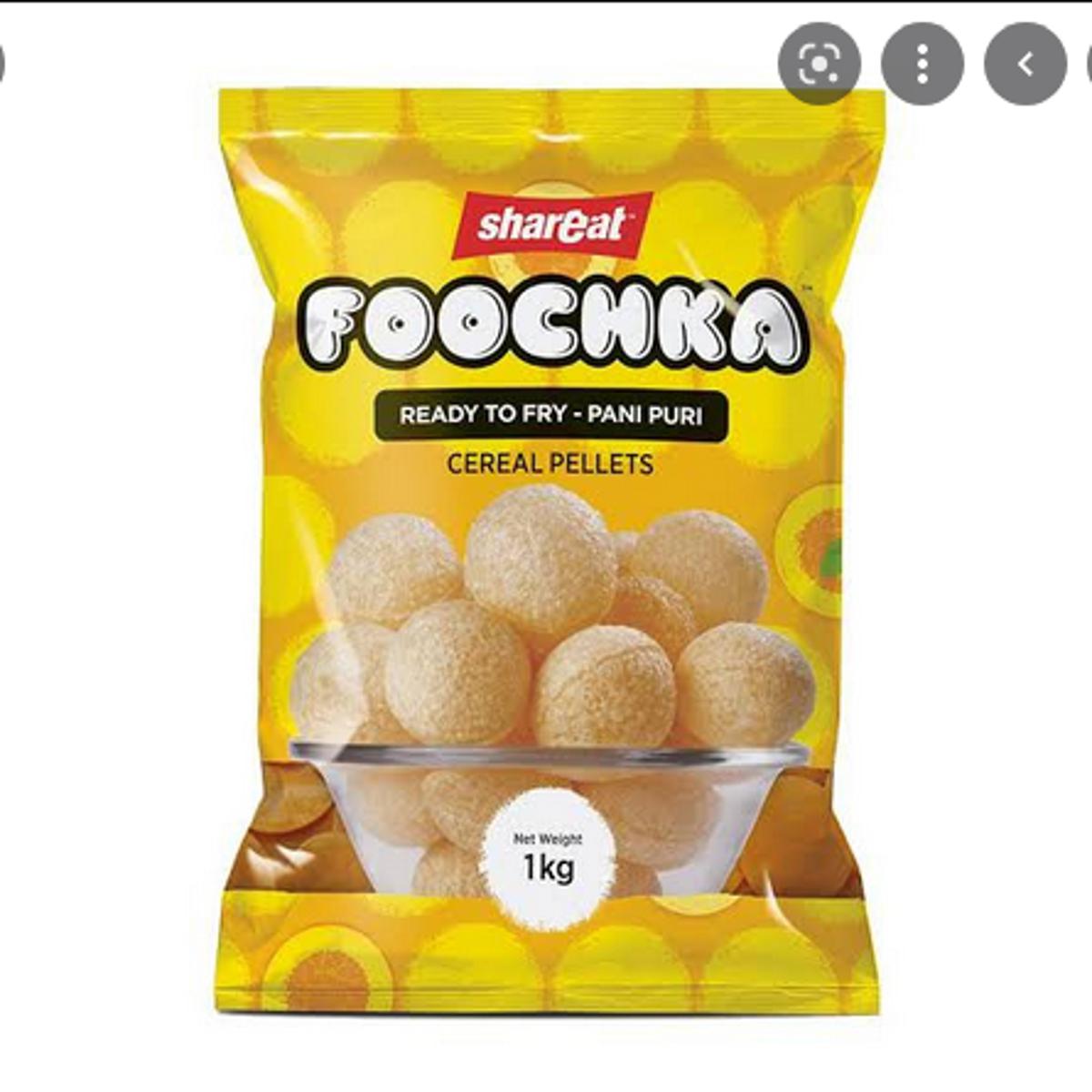 Picture of Extruded Unfried Snack Pellets PINKOO Oval Shaped 1kg, Ready to Fry Panipuri