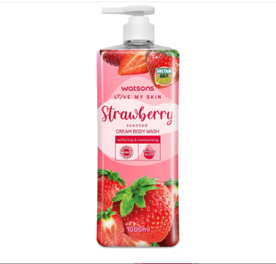 Picture of Love My Skin Strawberry Scented Gel Body Wash for Softening & Moisturising