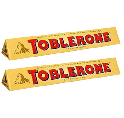 Picture of Toblerone of Switzerland Milk Chocolate with Honey and Almond Nougat - 2 Pack Pouch, 2 X 100 g