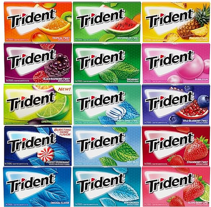 Picture of Trident Sugar-Free Chewing Gum Assortment pack of 4