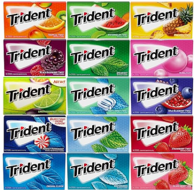Picture of Trident Sugar-Free Chewing Gum Assortment pack of 4