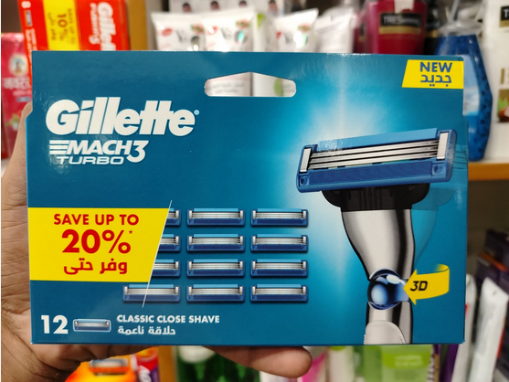 Picture of Gillette Mach 3 Turbo Razor Blades– pack contains 12 heads