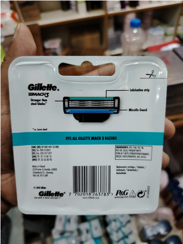 Picture of Gillette Mach3 8 PCs Cartridge Blade Germany+poland